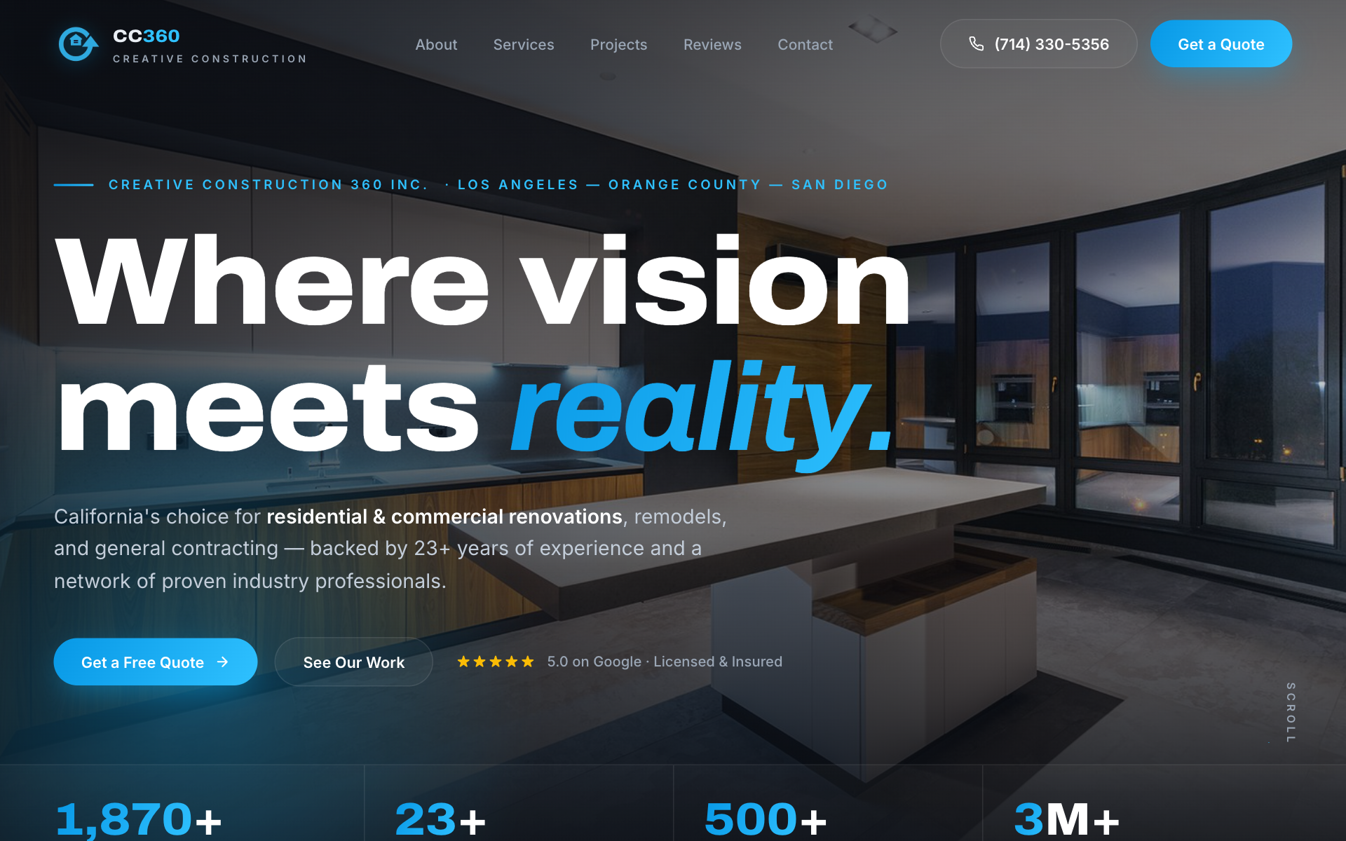 Demo website built for a Southern California contractor